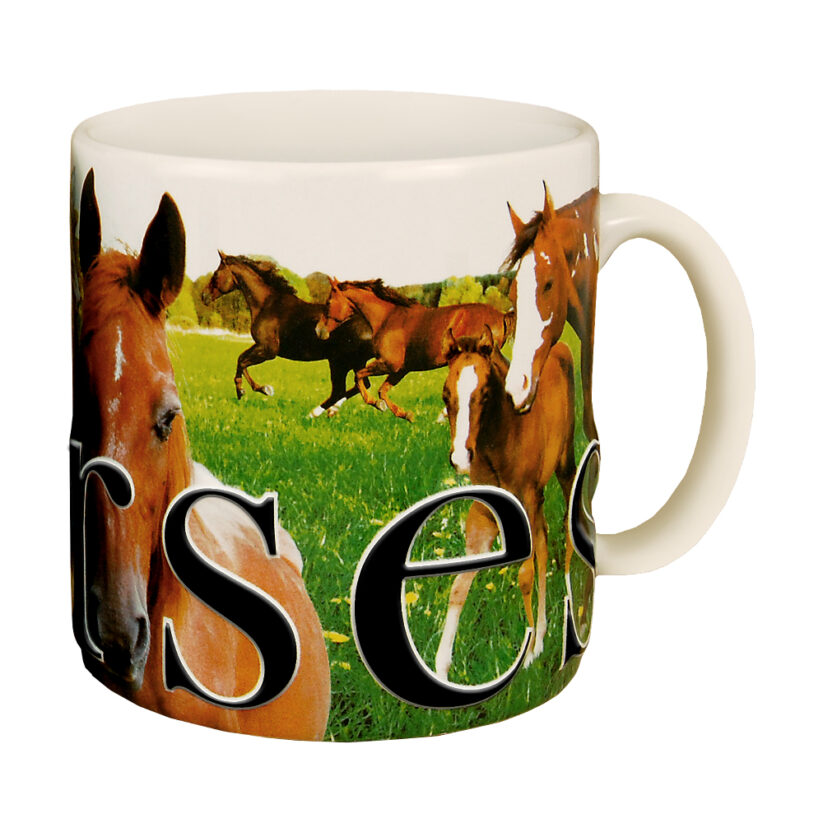 Alternative view of Horses Color Relief Mug