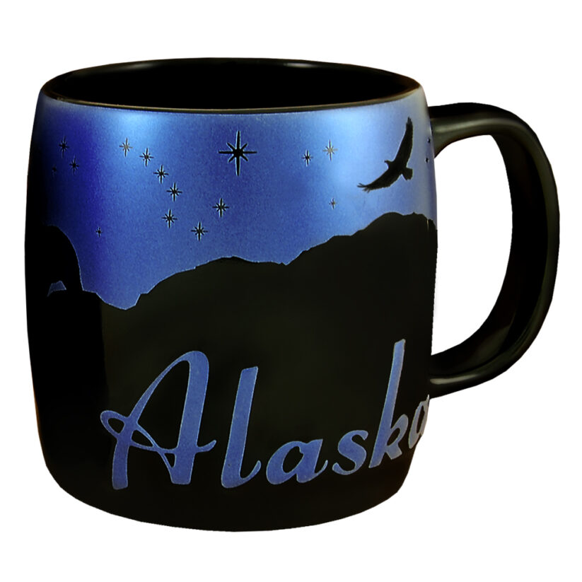 Alaska Black & Metallic Blue Mug - Back