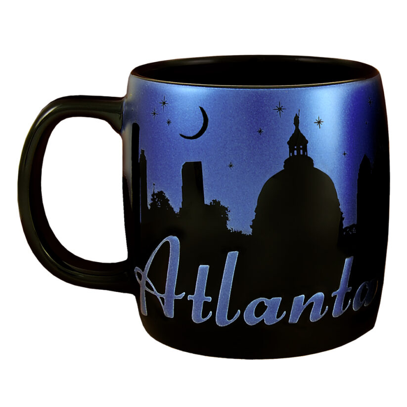 Atlanta black & Blue Metallic Mug Front