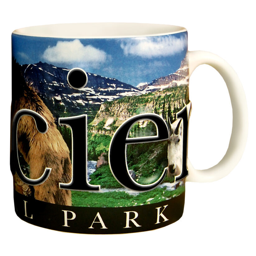 Alternative view of Glacier National Park Color Relief Mug