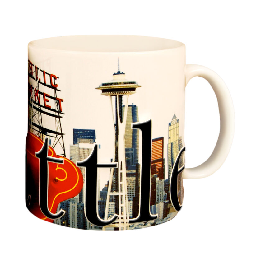 Alternative view of Seattle Color Relief Mug