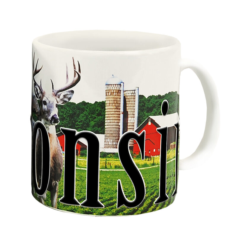 Alternative view of Wisconsin Color Relief Mug