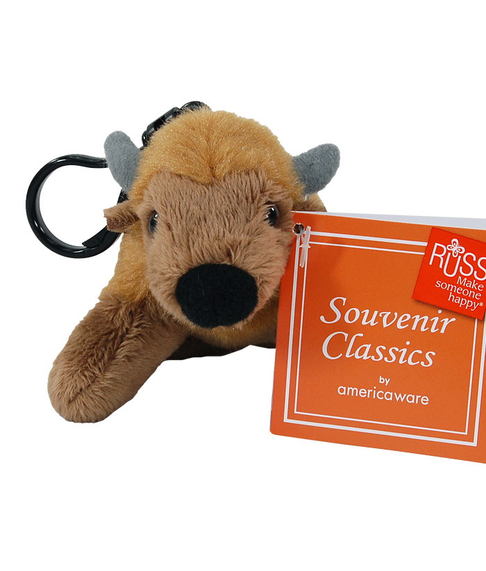 Montana 4" Plush Clip on Bison Front View