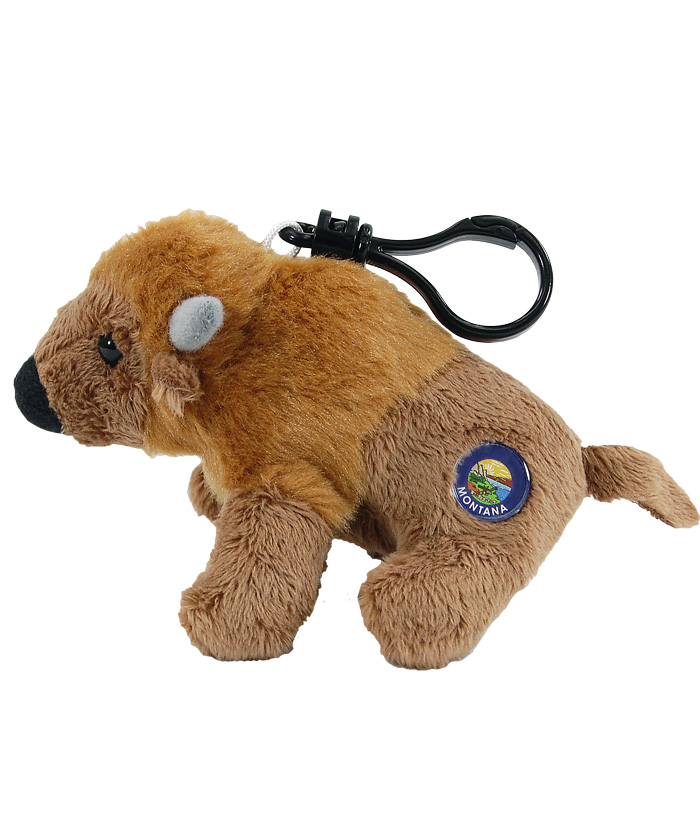 Montana Bison 4" Clip on Plush Side View