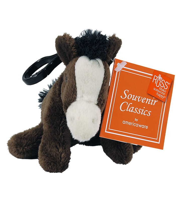 Wyoming 4" Plush Clip on Horse Front View