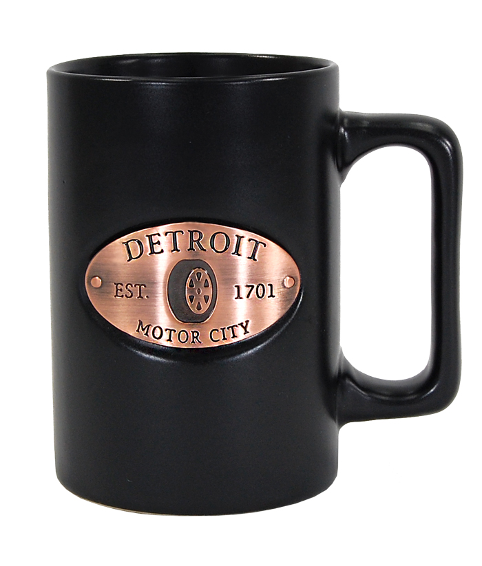 Detroit Black Copper Medallion Mug