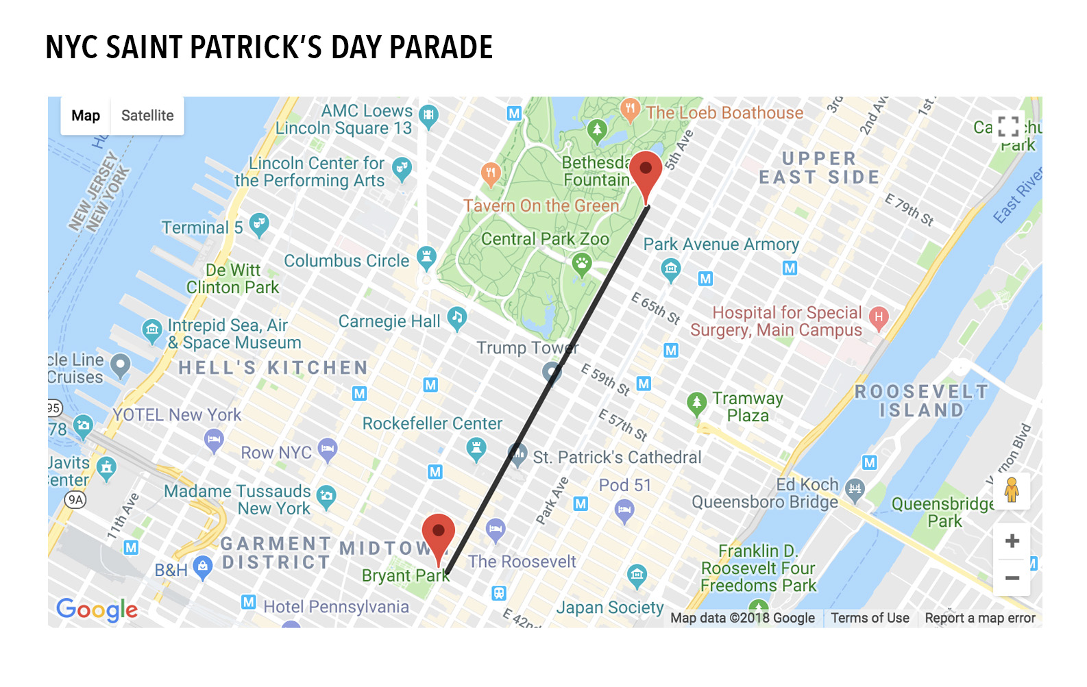 New York St Patricks day parade route