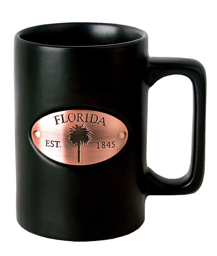 Florida Copper Medallion Black Mug