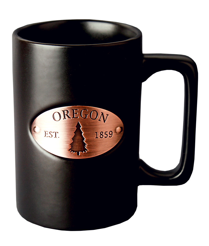 Oregon Copper Medallion Black Mug