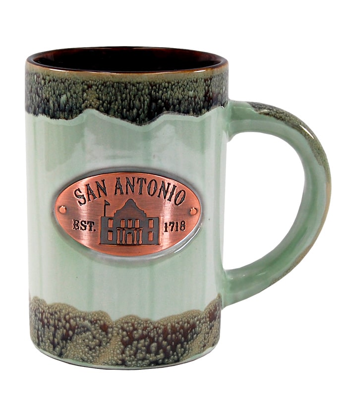 San Antonio Green Glaze Medallion Mug