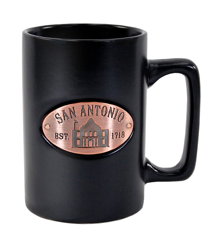 San Antonio Black Matte Copper Medallion Mug