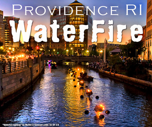 Fire floating upon the River in Providence