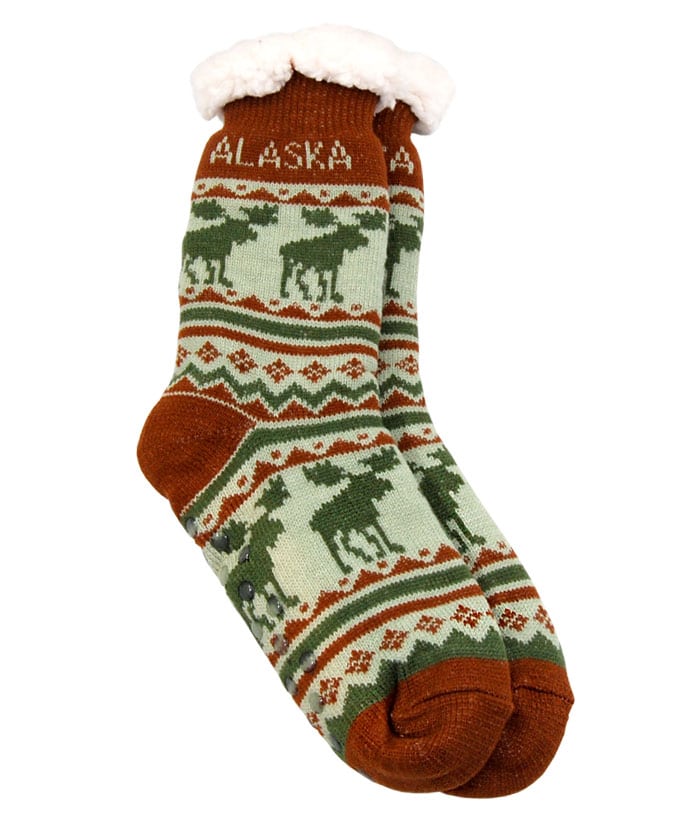 Alaska Adult Moose Pattern Socks