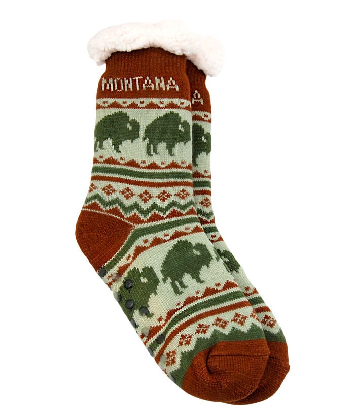 Montana Adult Bison Pattern Socks