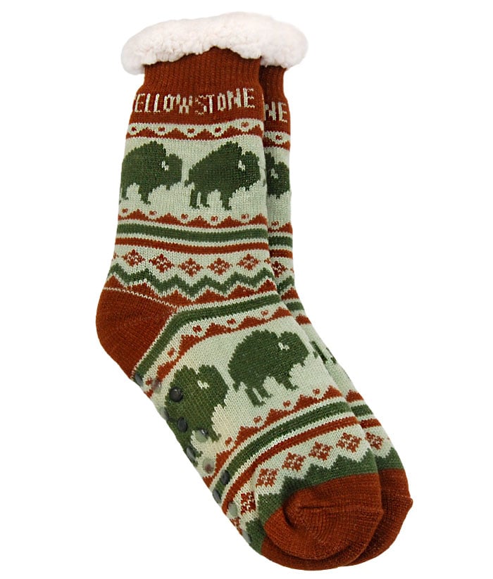 Yellowstone Adult Bison Pattern Socks