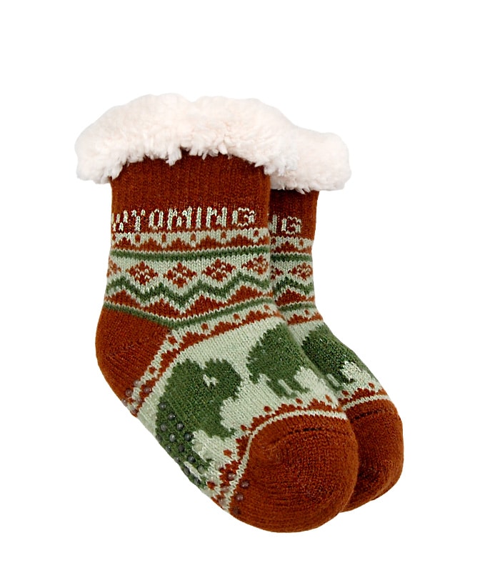 Wyoming Infant Bison Pattern Socks
