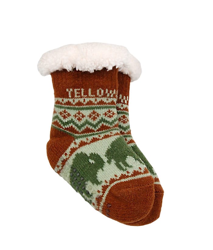 Yellowstone Infant Bison Pattern Socks