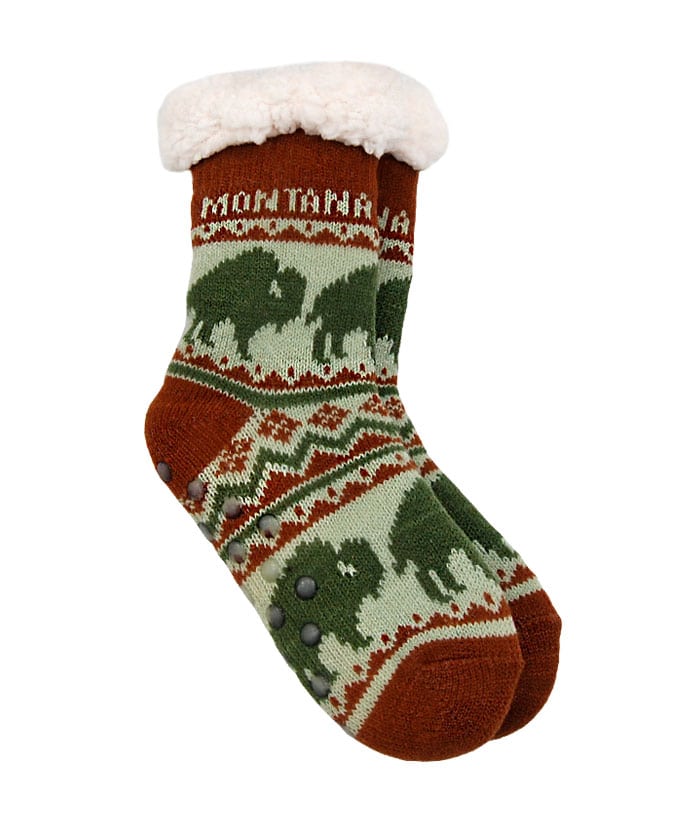 Montana Kids Bison Pattern Socks