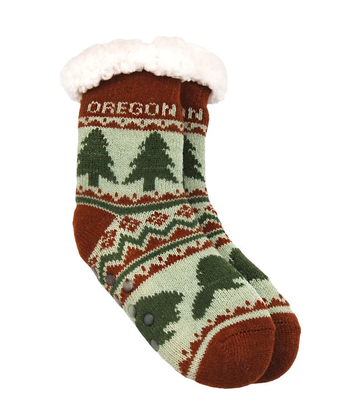 Oregon Kids Tree Pattern Socks