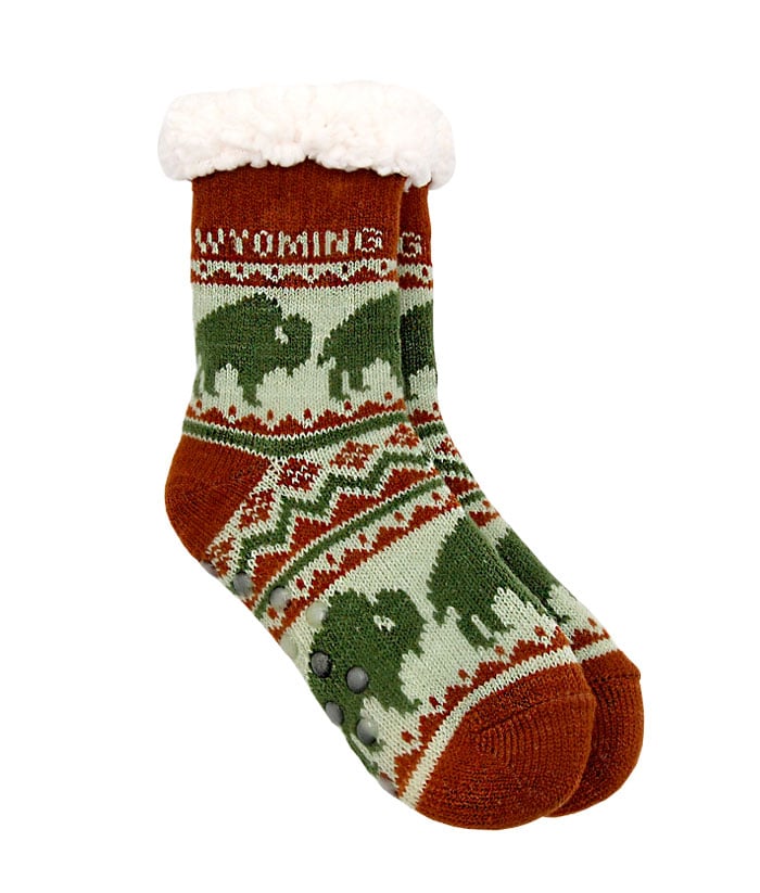 Wyoming Kids Bison Pattern Socks