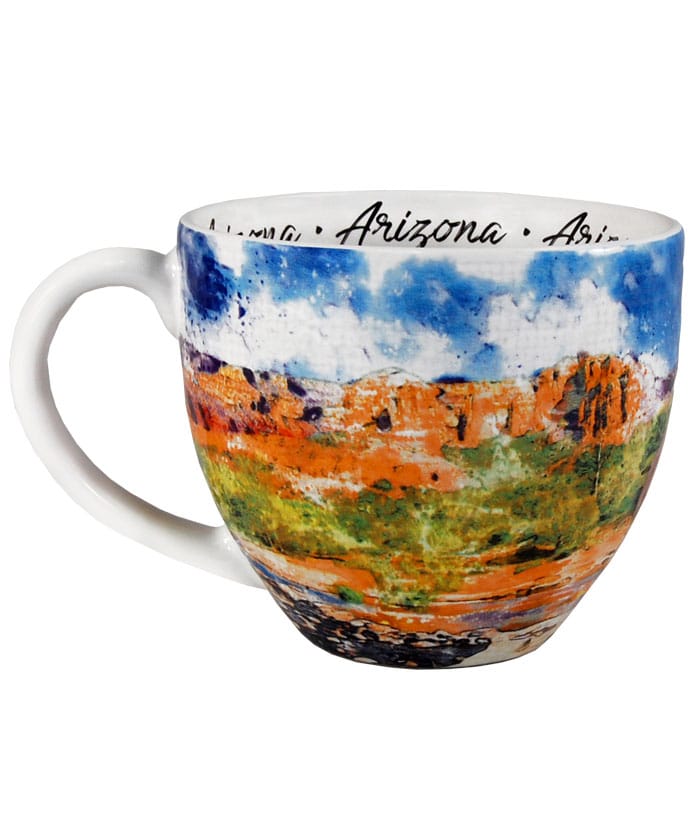 Arizona designed watercolor mug left side