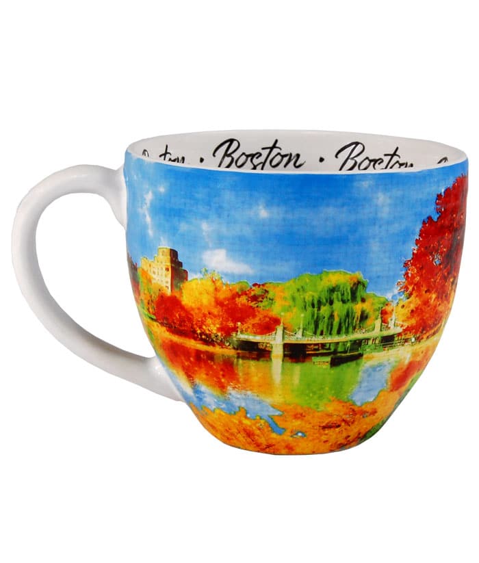 Boston designed watercolor mug left