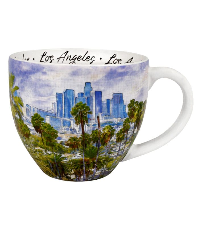 Los Angeles designed watercolor mug left