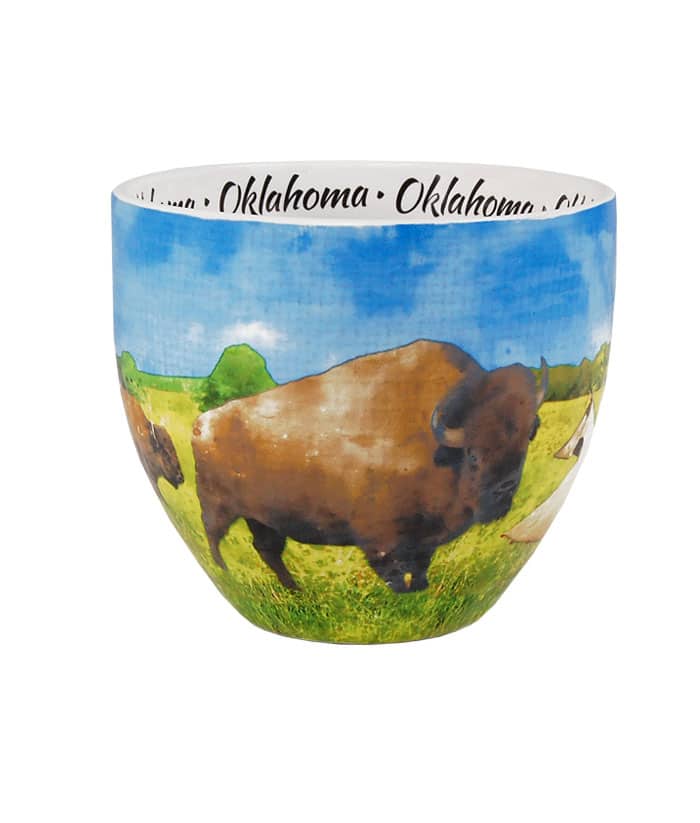 Oklahoma watercolor mug middle view