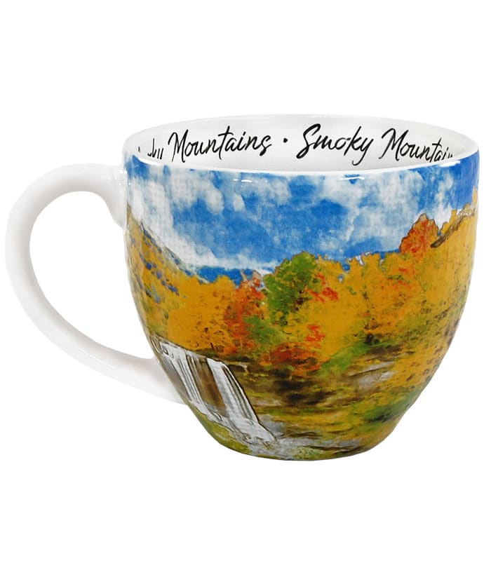 Smoky Mountains watercolor mug front view
