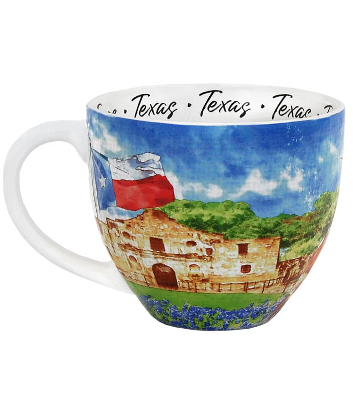 Texas watercolor mug front view
