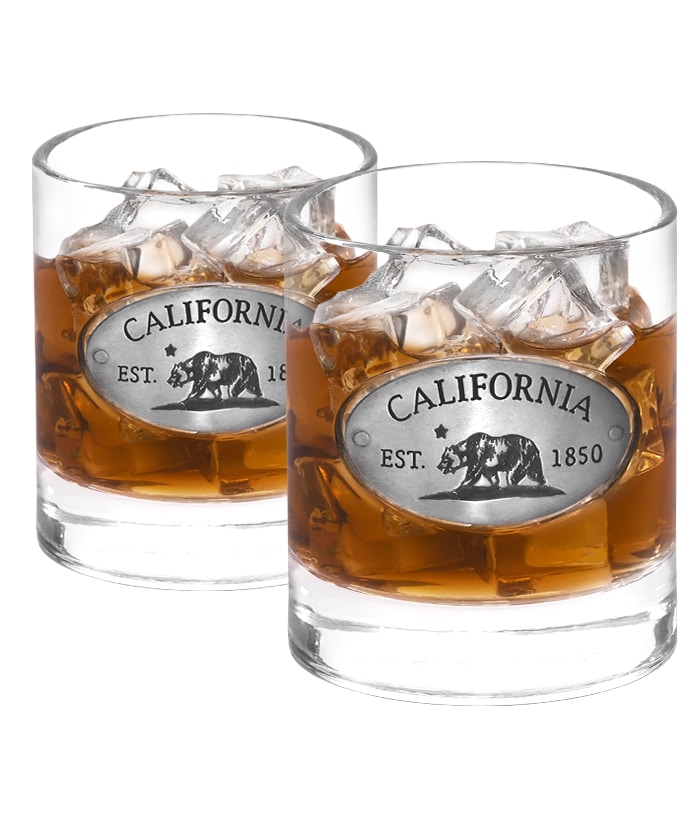 Two California Whiskey Glasses