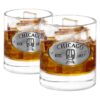 Two Chicago Whiskey Glasses