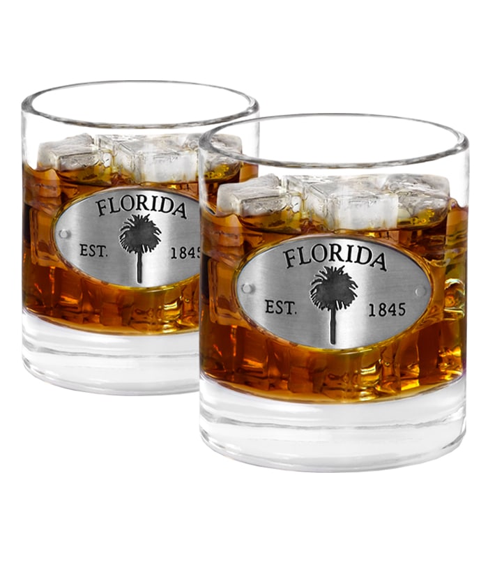 Two Florida Whiskey Glasses