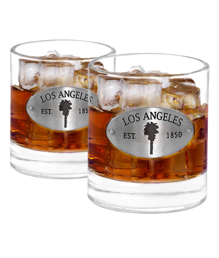 Two Los Angeles Whiskey Glasses