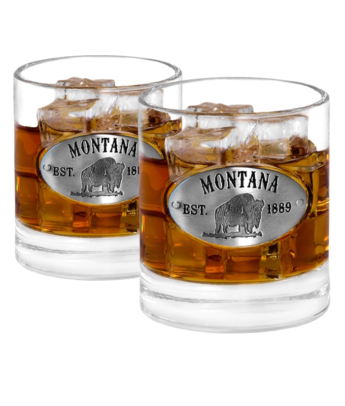 Two Montana Whiskey Glasses