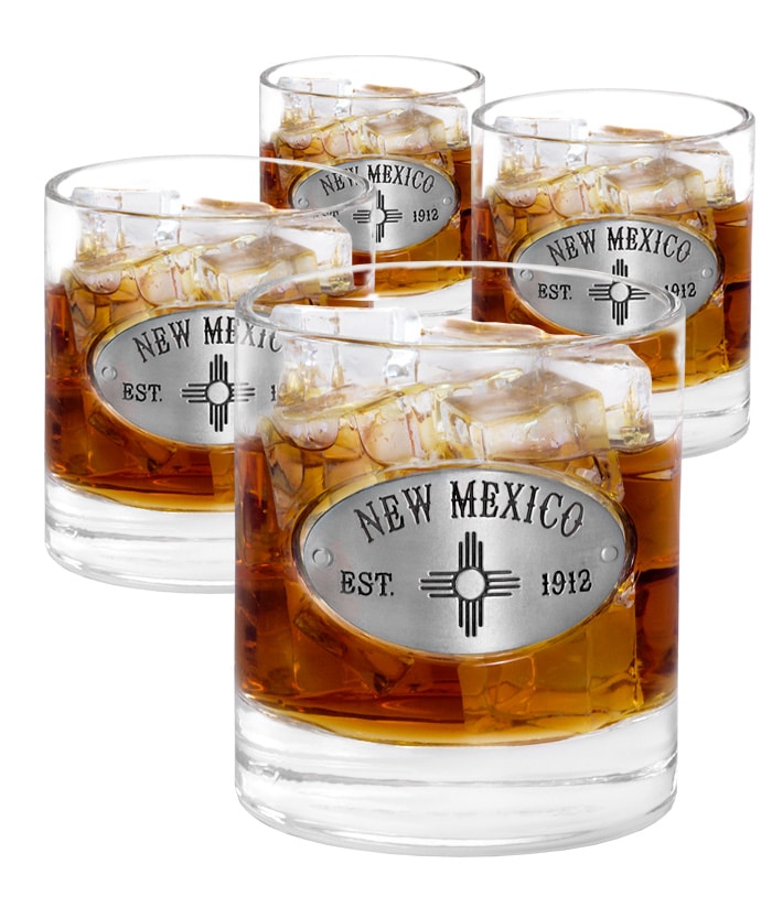 New Mexico 4 Whiskey Glasses