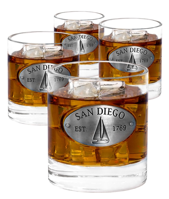 San Diego 4 Whiskey Glasses