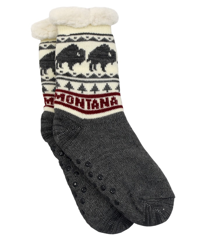 Montana Slipper Socks Gray Pattern - Adult