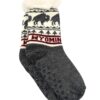 Wyoming Slipper Socks Gray Pattern - Adult