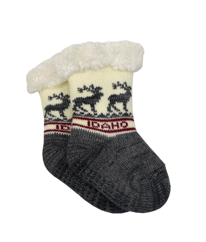Idaho Slipper Socks Gray Pattern - Infant