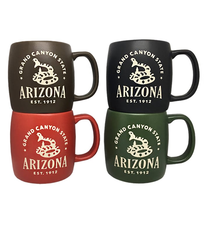 Arizona Etched Matte Mugs - Set of 4