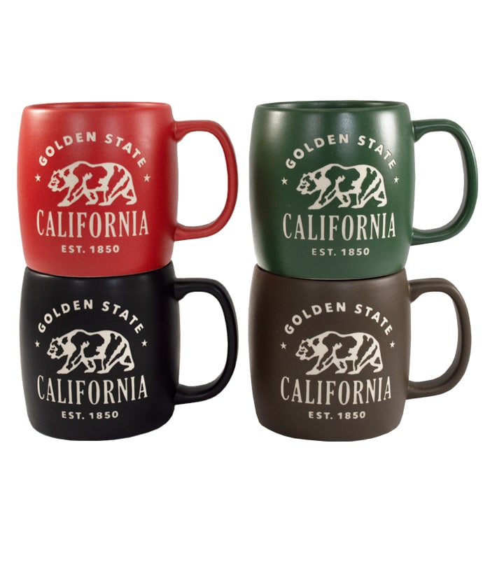 California Etched Matte Mugs - Set of 4