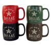 Dallas Etched Matte Mugs - Set of 4