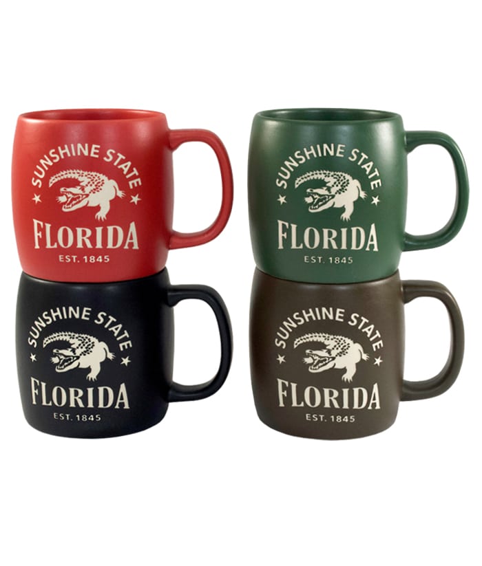 Florida Etched Matte Mugs - Set of 4