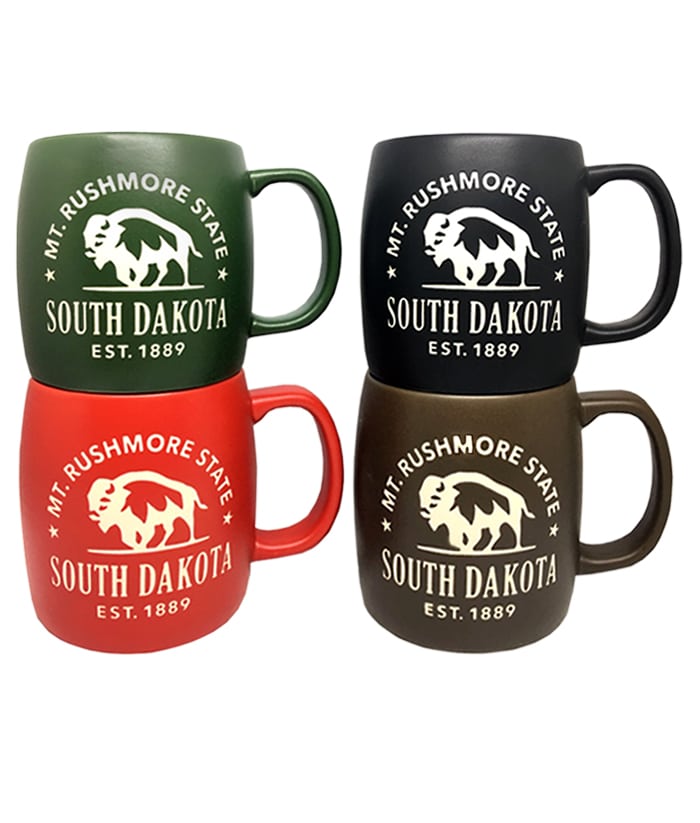 South Dakota Etched Matte Mugs - Set of 4