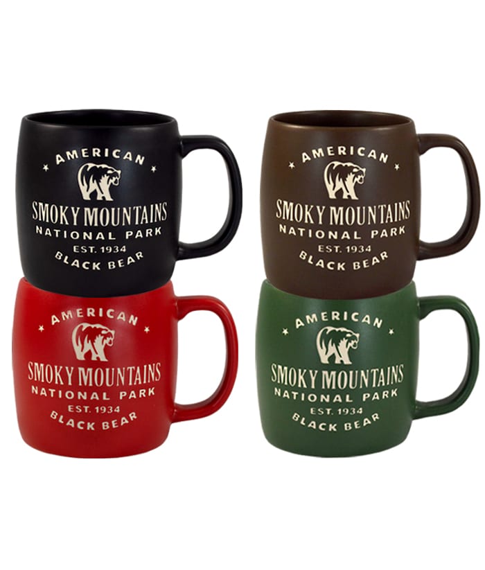 Smoky Mountains Etched Matte Mugs - Set of 4