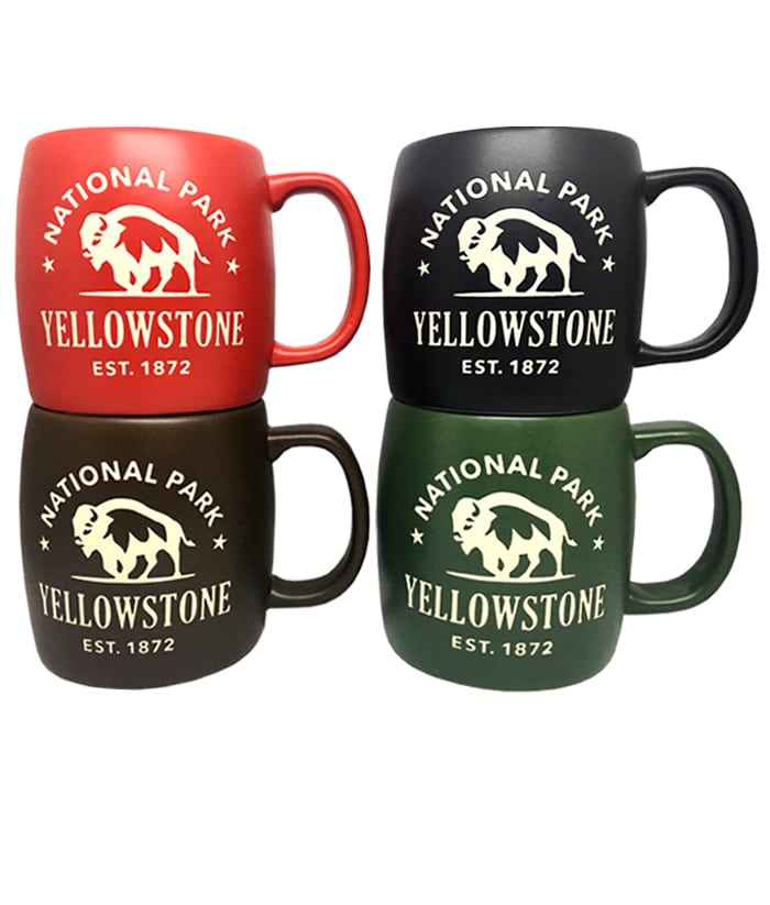 Yellowstone Etched Matte Mugs - Set of 4