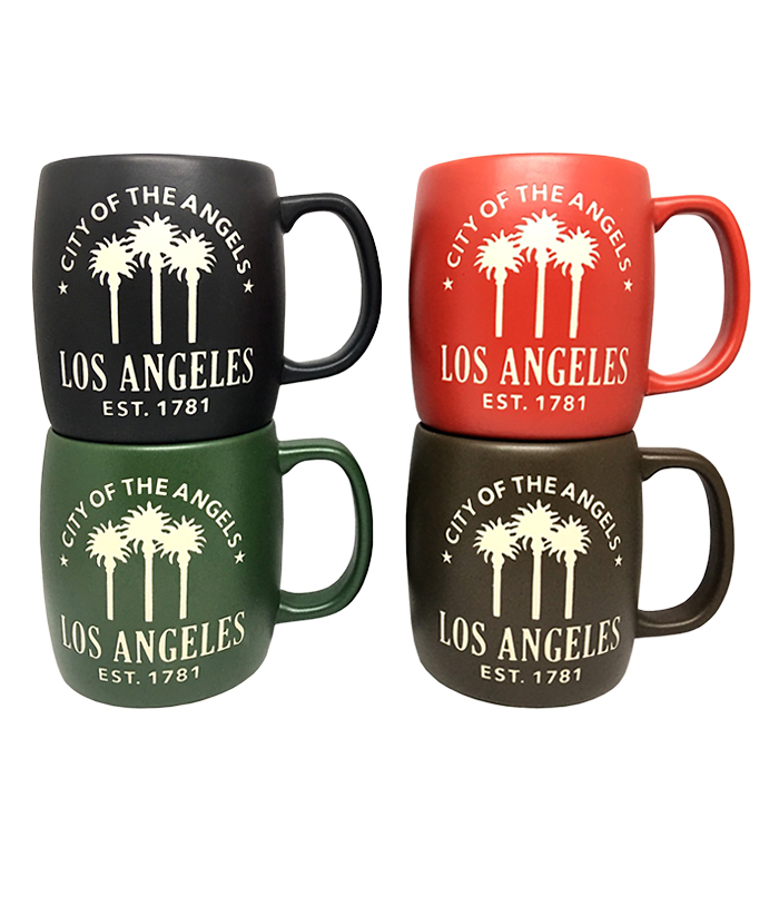 Los Angeles Etched Matte Mugs - Set of 4