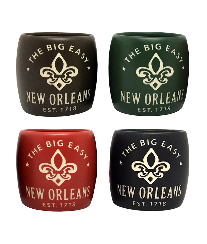 New Orleans Etched Matte Shots - Set of 4