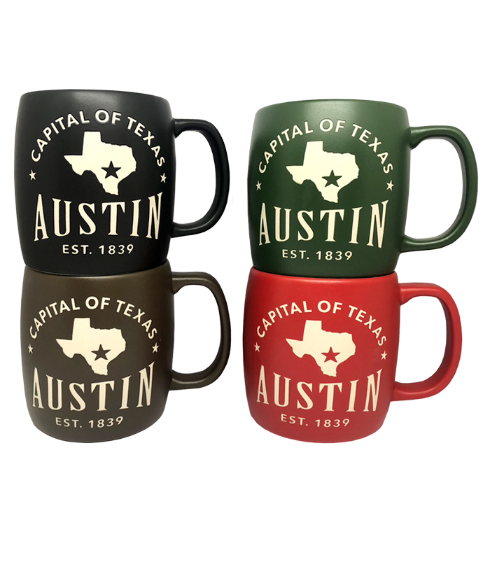 Austin Etched Matte Mugs - Set of 4